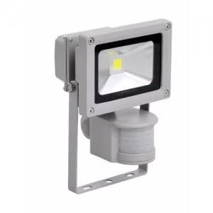 Lighthouse IP65 Ultra Efficient LED Grey Aluminium PIR Floodlight - 10 Watt