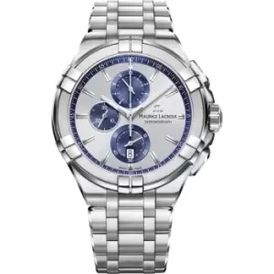 Image of Mens Maurice Lacroix 'Aikon' Silver Stainless Steel Chronograph Swiss Watch