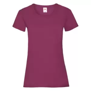 Image of Fruit Of The Loom Ladies/Womens Lady-Fit Valueweight Short Sleeve T-Shirt (Pack Of 5) (2XL) (Burgundy)
