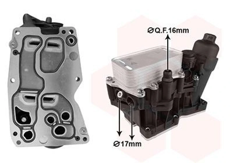 Image of VAN WEZEL Oil filter housing VAN WEZEL 06013785