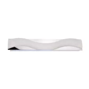 Image of Ola Wall Lamp 7W LED Large Wave 3000K IP44, 630lm, Polished Chrome/Frosted Acrylic, 3yrs Warranty
