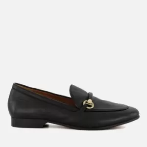 Dune Womens Grandeur Metal Detail Leather Loafers - Black - UK 8