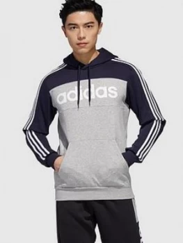 Image of Adidas Essential Block Hoodie - Black/Grey/White