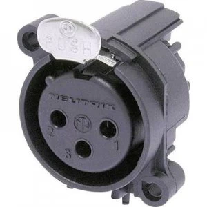 Image of XLR connector Sleeve socket right angle pins Number of pins 3 Black Neutrik NC3FAAH1