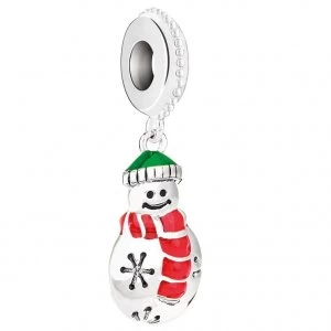 image of Chamilia Cozy Snowman Charm with Red & Green Enamel