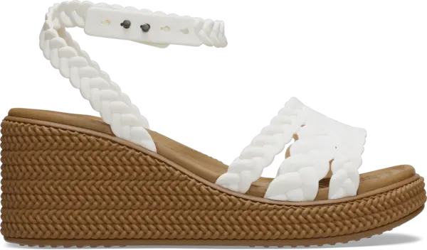 Image of Crocs Women Brooklyn Woven Ankle Strap Sandals Chalk 4