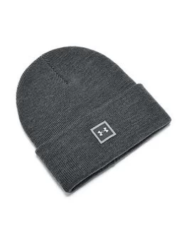Image of Under Armour Training Halftime Knit Beanie - Grey, Size One Size, Men