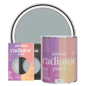 Image of Rust-Oleum Radiator Paint, Matt Finish - Mineral Grey - 750ml