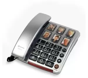 image of AMPLICOMMS BigTel 40 Plus Corded Phone - Silver