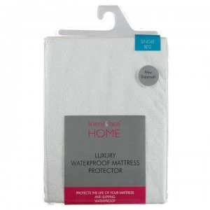 image of Linens and Lace Luxury Waterproof Mattress Protector - White