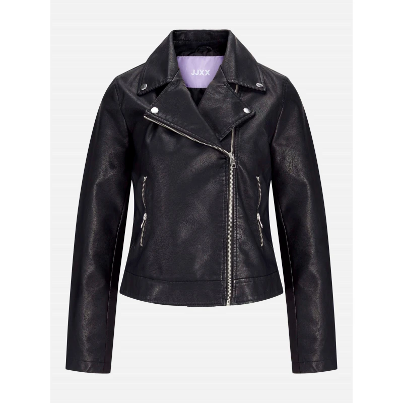Image of JJXX Gail Faux Leather Biker Jacket Ladies Black female 8 (XS)