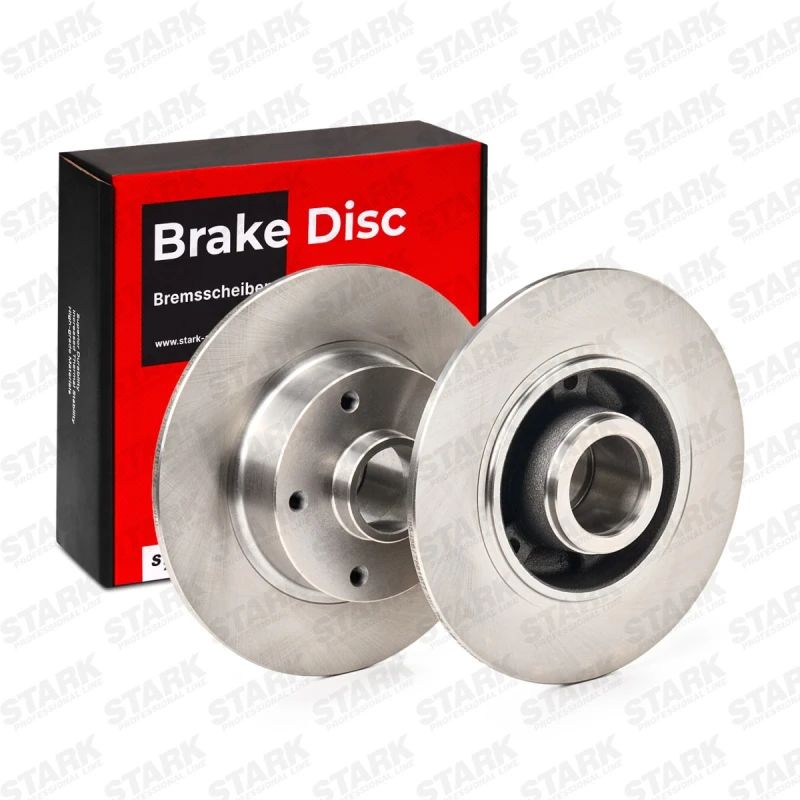 Image of STARK SKBD-0022253 Brake disc Rear Axle, solid, Cast Iron, Uncoated, Untreated, without bolts/screws Cast Iron Brake Disc (82)