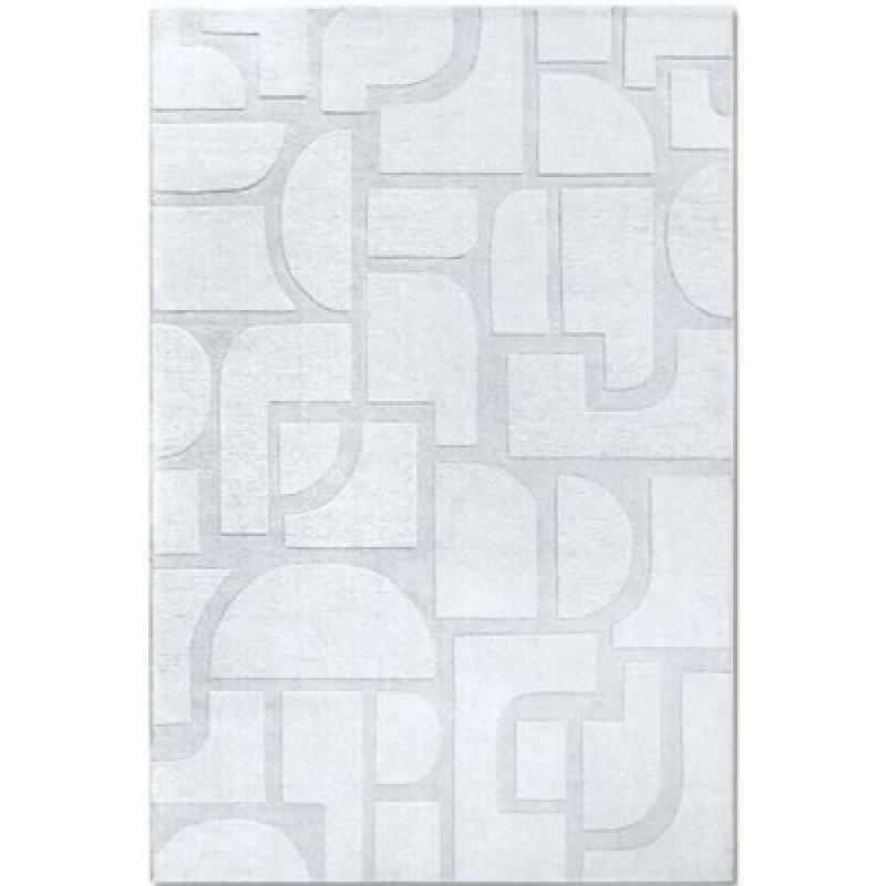 Image of The Rugs Villeroy & Boch 1906 Wool Rug Alexis Soft Handwoven Geometric Design In White