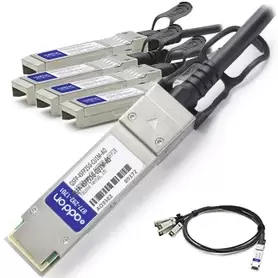 image of AddOn Networks 1m, QSFP28/4xQSFP28 InfiniBand cable Black, Silver