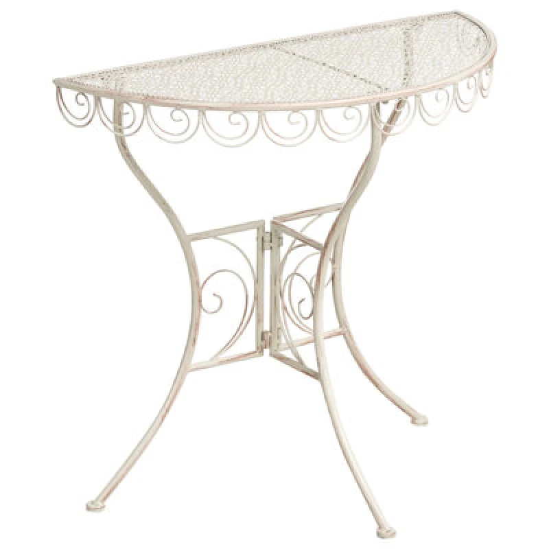 Image of Beliani Bistro Table Juina 80 Cm 36cm Metal Light Beige