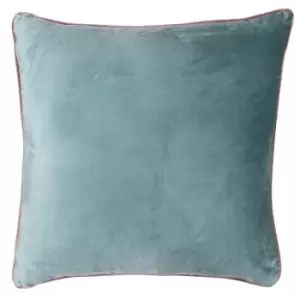 Image of Meridian Velvet Cushion Mineral/Blush
