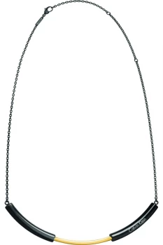 Image of Ladies Calvin Klein Black Ion-plated Steel & Gold Plated Disclose Choker KJ5FBJ200100