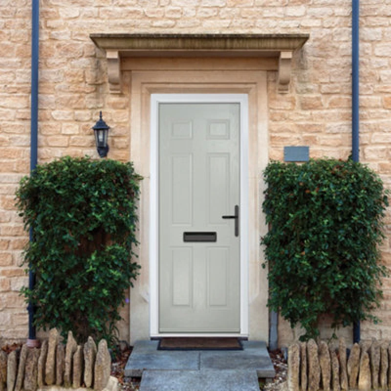 Image of Lacerta Composite Door Muirfield Solid Agate Grey 890mm X 2090mm Open In Left Hand No Glass 10 Year Guarantee - Free Delivery & Smart Lock
