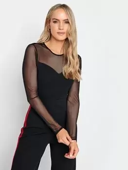 Image of Long Tall Sally Long Tall Sally Sweetheart Neck Ls Bodysuit, Black, Size 22-24, Women