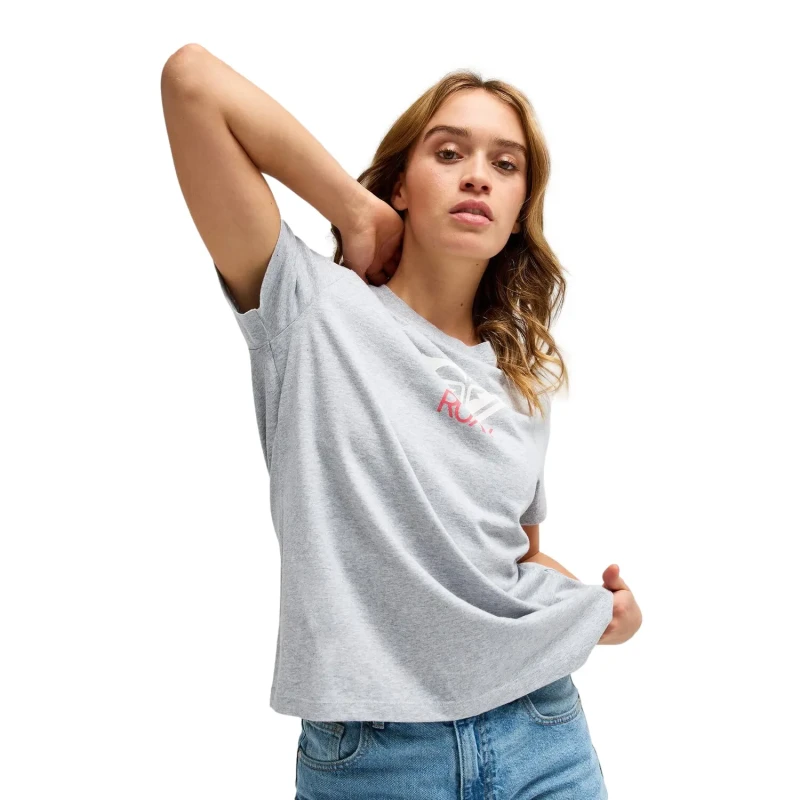 Image of Roxy Womens T-Shirt Roxy Ocean Road Art Gris Female 2XS