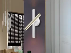 Image of Varas Integrated LED Wall Light, Glossy Gold, Matt White
