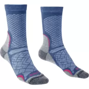 Image of Bridgedale HIKE Lightweight T2 Performance Womens Large Boot Socks - Dark Denim