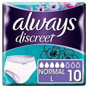 image of Always Discreet Pants Normal for Sensitive Bladder X10