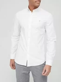 Image of Farah Brewer Oxford Shirt - White Size XL Men