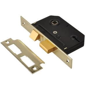 image of Union ES-SL Essentials 3 Lever Mortice Sashlock Polished Brass 65mm 2.5" Visi