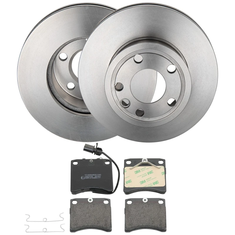 Image of RIDEX 3405B1783 Brake disc and pads set with spring, Front Axle, Brake Disc Type: Vented, incl. wear warning contact Brake Set,disc brakes (3405)
