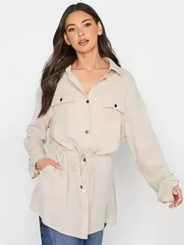 Image of Long Tall Sally Twill Utility Jacket - Natural, Size 12, Women