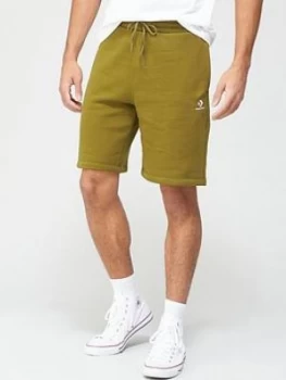 Converse Embroidered Star Chevron Shorts - Moss Green