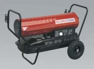 image of Sealey AB1258 Space Warmer Paraffin/Kerosene/Diesel Heater 125,000Btu/hr Wheels