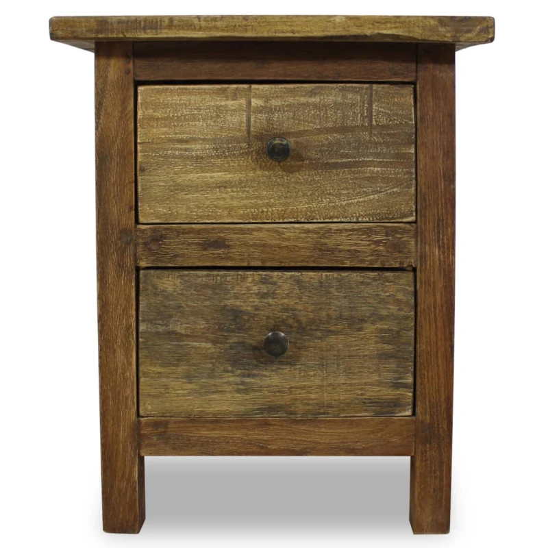 Image of vidaXL Nightstand Solid Reclaimed Wood Bedroom Bedside Cabinet Table Stand