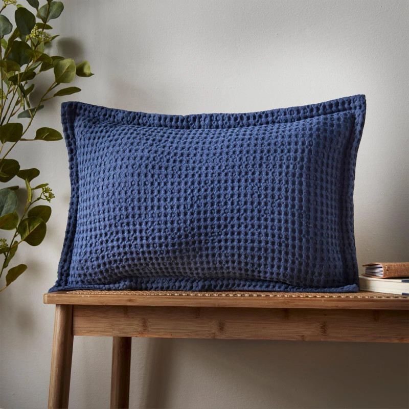 Image of Pineapple Elephant Jaipur Waffle 30cm x 50cm Oxford Filled Boudoir Navy Blue