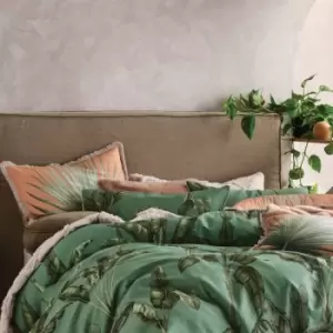 Image of Linen House Livia Pillowcase Pair Cotton Green