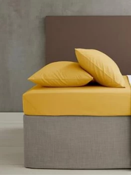Image of Catherine Lansfield Non-Iron Double Extra Deep Fitted Sheet ; Ochre