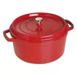 image of Staub La Cocotte 28cm round Cast iron Cocotte cherry