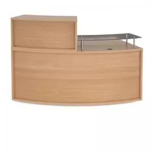 image of Denver medium curved complete reception unit - beech