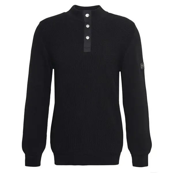 image of Barbour International Murrey Quarter-Button Jumper - Black 2XL