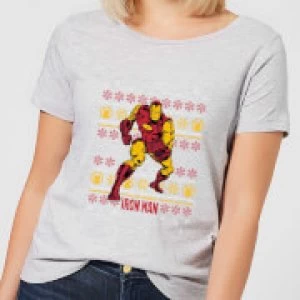 Image of Marvel Iron Man Womens Christmas T-Shirt - Grey - 3XL