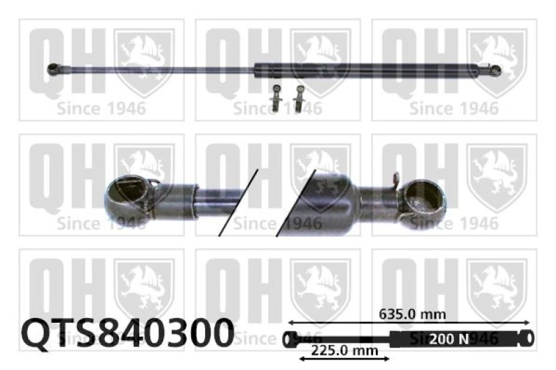 Image of QUINTON HAZELL Tailgate strut QUINTON HAZELL QTS840300