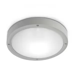 image of Basic Aluminium 1 Light Outdoor Aluminium Ceiling Light Grey IP65, E27