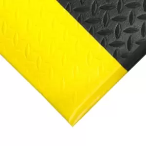 image of Orthomat Diamond Anti-fatigue Mat - Black/Yellow 0.6M X 0.9M