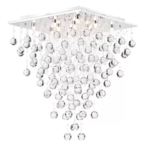 image of Swirl Ceiling Pendant Lamp Nickel & Crystal, 12 Light, G9