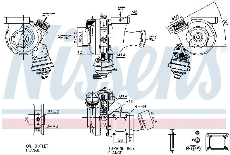 Image of NISSENS Turbocharger NISSENS 93485