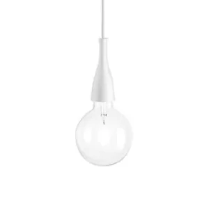 image of Minimal 1 Light Ceiling Pendant White, E27