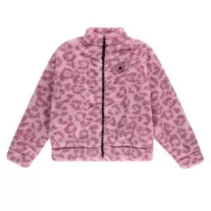 image of Converse Leopard Zip Fleece Junior Girls - Pink