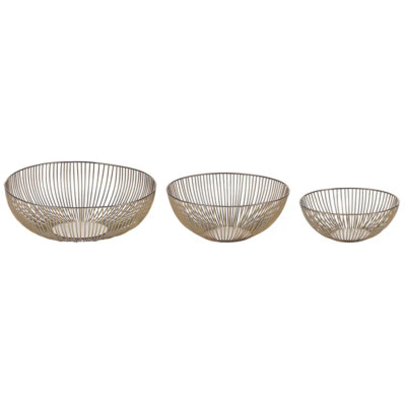 Image of Beliani Set Of 3 Bowls Garut Metal Gold