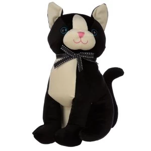 image of Black Cat with Ribbon Interior Door Stop